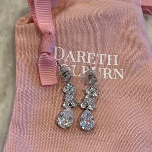 Darren Colburn Silver & CZ Dangly Bridal Earrings